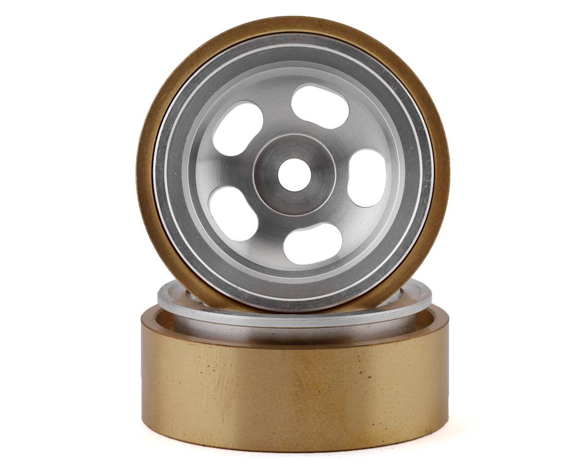 SSD RC SCX24 1.0” Aluminum/Brass 5-Slot Beadlock Wheels