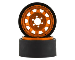 Vanquish Products KMC KM236 Tank 2.2" Beadlock Crawler Wheels (Orange) (2)